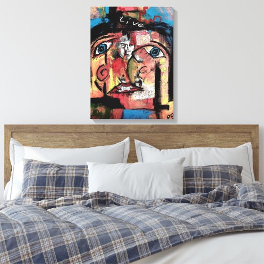 Perception Collage Stretched Canvas Print Leinwanddruck (Insitu (Schlafzimmer))