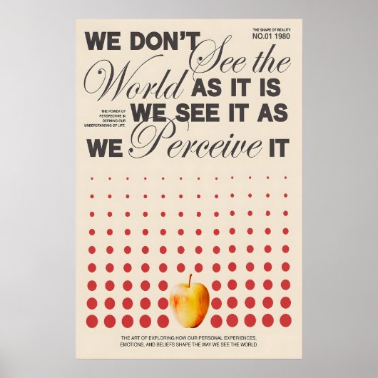 Perception Typography Poster Conceptual Art Print (Vorne)