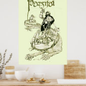 PERCEVAL KAMPF DRAGON,QUEST HOLY GRAIL Fantasy Poster (Küche)