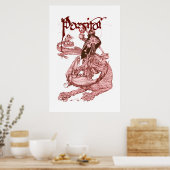 PERCEVAL KAMPF DRAGON,QUEST HOLY GRAIL Fantasy Poster (Küche)