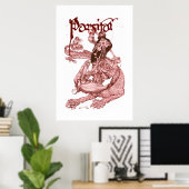 PERCEVAL KAMPF DRAGON,QUEST HOLY GRAIL Fantasy Poster (Heimbüro)