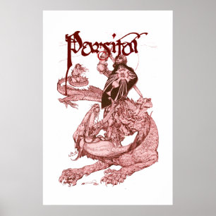 PERCEVAL KAMPF DRAGON,QUEST HOLY GRAIL Fantasy Poster