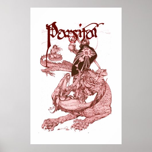 PERCEVAL KAMPF DRAGON,QUEST HOLY GRAIL Fantasy Poster (Vorne)