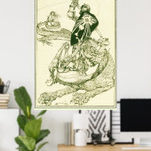 PERCEVAL KAMPF DRAGON,QUEST HOLY GRAIL Fantasy Poster (Heimbüro)