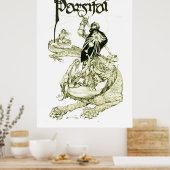 PERCEVAL KAMPF DRAGON,QUEST HOLY GRAIL Fantasy Poster (Küche)