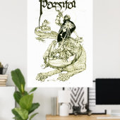 PERCEVAL KAMPF DRAGON,QUEST HOLY GRAIL Fantasy Poster (Heimbüro)