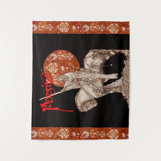 PERCEVAL LEGEND/QUEST DER HOLY GRAIL Fantasy Wandteppich (Vorderseite)