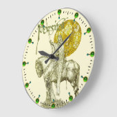 PERCEVAL LEGEND / QUEST HOLY GRAIL Green Fantasy Große Wanduhr (Winkel)