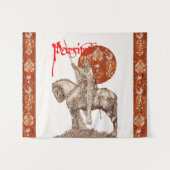 PERCEVAL LEGEND,QUEST HOLY GRAILRed White Fantasy Wandteppich (Vorderseite (Horizontal))