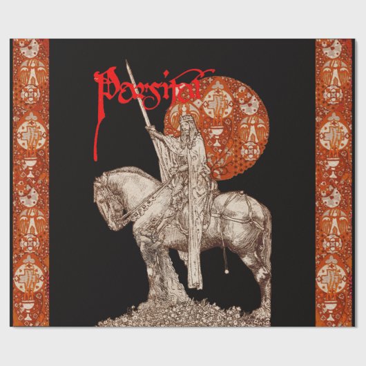 PERCEVAL LEGEND / QUEST OF THE HOLY GRAIL Black Geschenkpapier (Flach)