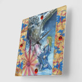 PERCEVAL UND VISION DES HEILIGEN GREIFENS QUADRATISCHE WANDUHR (Winkel)