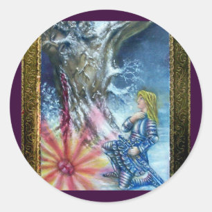 PERCEVAL UND VISION DES HEILIGEN GREIFENS RUNDER AUFKLEBER