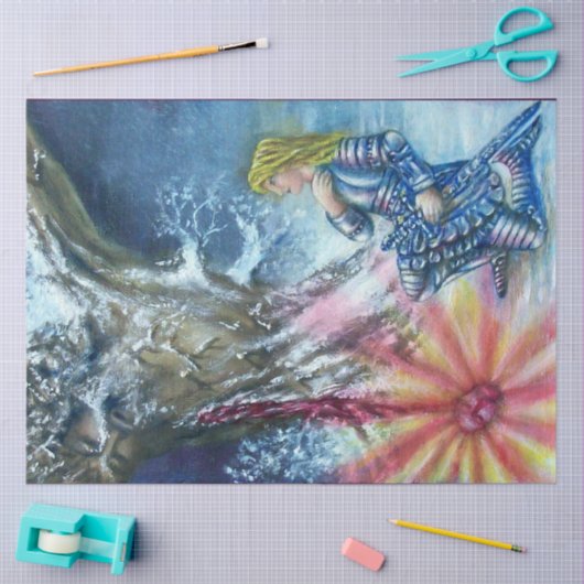 PERCEVAL UND VISION DES HEILIGEN GREIFENS SEIDENPAPIER (Basteln)