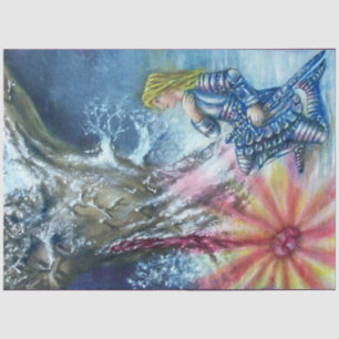 PERCEVAL UND VISION DES HEILIGEN GREIFENS SEIDENPAPIER