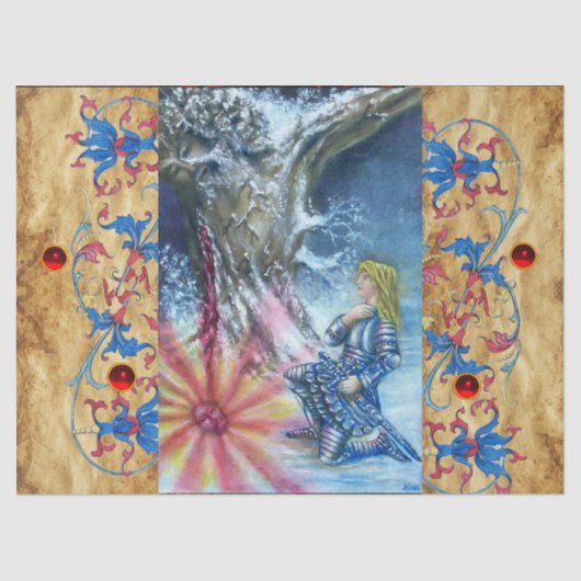 PERCEVAL UND VISION DES HEILIGEN GREIFENS SEIDENPAPIER (Vorderseite)