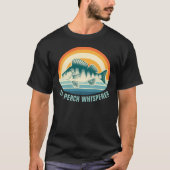 Perch Fishing Custom Text Retro Sunrise Sunset T-Shirt (Vorderseite)