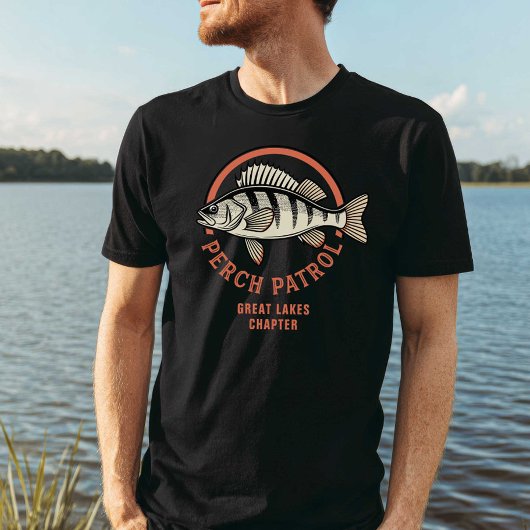 Perch Patrol Great Lakes Freshwater Fishing T-Shirt