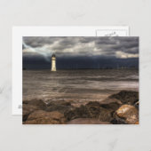 Perch Rock Lighthouse, Fluss Mersey Liverpool Postkarte (Vorne/Hinten)