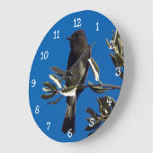 Perched Flycatcher Große Wanduhr (Winkel)