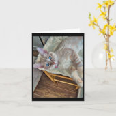 Perched Kitten Sticker Karte (Gelbe Blume)