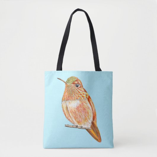 Perched Orange Hummingbird Tasche (Vorderseite)