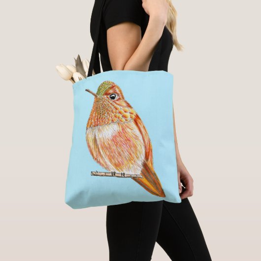 Perched Orange Hummingbird Tasche (Von Nahem)