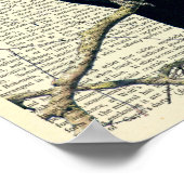 Perched Raven, Crow, Edgar Allan Poe, Gothic Poster (Ecke)