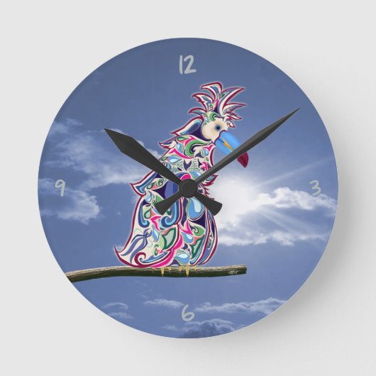 Perched Round Clock Runde Wanduhr (Vorderseite)