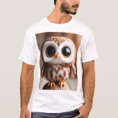 Perched Wonder — Whimsical Little Owl T-Shirt (Vorderseite)