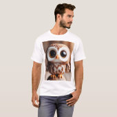 Perched Wonder — Whimsical Little Owl T-Shirt (Vorne ganz)