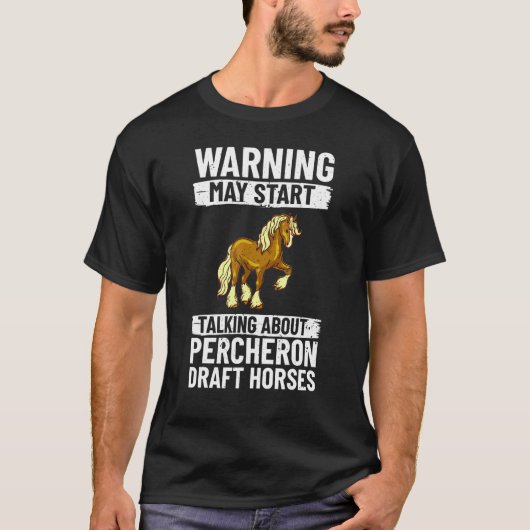 Percheron-Draft-Horde-Reitsattel T-Shirt (Vorderseite)