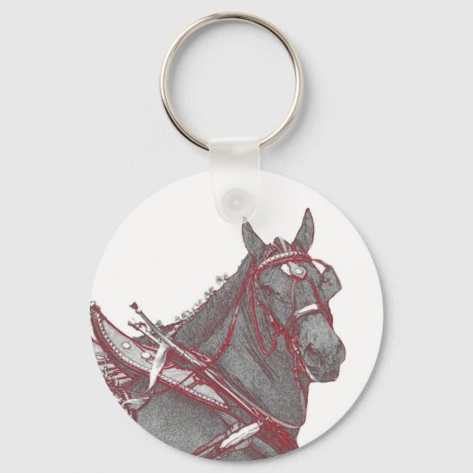 Percheron Horse Key Chain Schlüsselanhänger (Vorderseite)