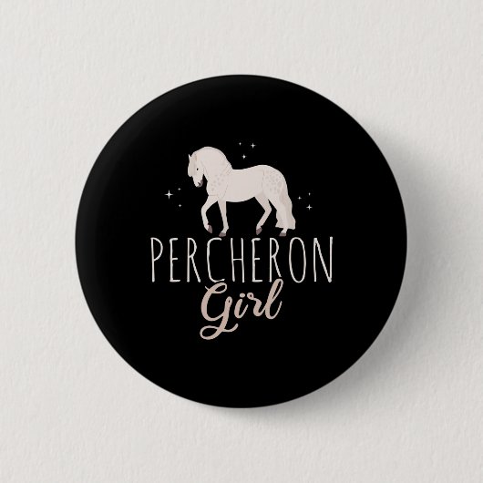 Percheron Pferde Wandern neben dem Wasser Button (Vorderseite)