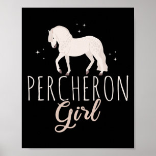 Percheron Pferde Wandern neben dem Wasser Poster