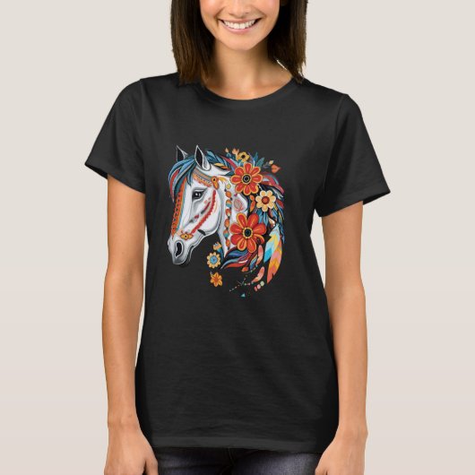 Percheron-Reitpferd-Mutter-Reiterin Perche T-Shirt (Vorderseite)