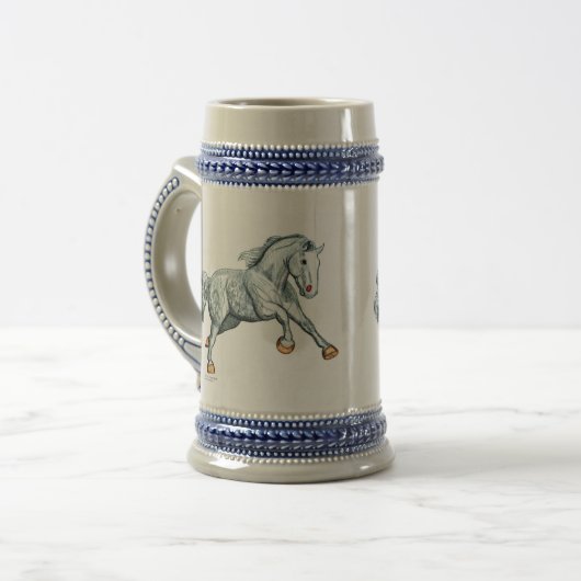 Percherons Bierglas (Vorderseite Links)
