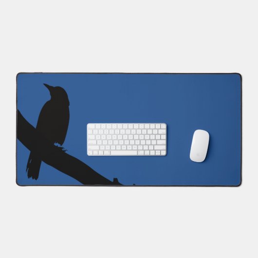 Perching Crow, blue Schreibtischunterlage (Tastatur & Maus)