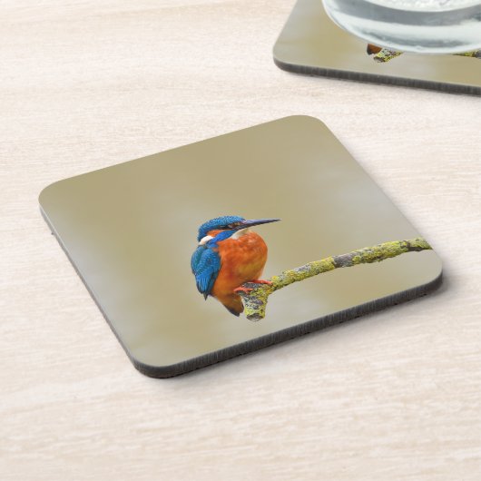 Perching Kingfisher Getränkeuntersetzer (Linke Seite)