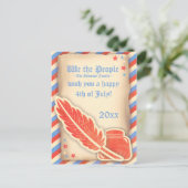 Perchment Wir Menschen 4. Juli Postkarte (Stehend Vorderseite)