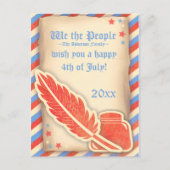 Perchment Wir Menschen 4. Juli Postkarte (Vorderseite)