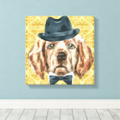 Percival des Labradors überzogene Canvas Print Leinwanddruck (Insitu (Holzboden))