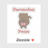 Percussion Posse - Cute Funny Drummer Cat Aufkleber (Blatt)