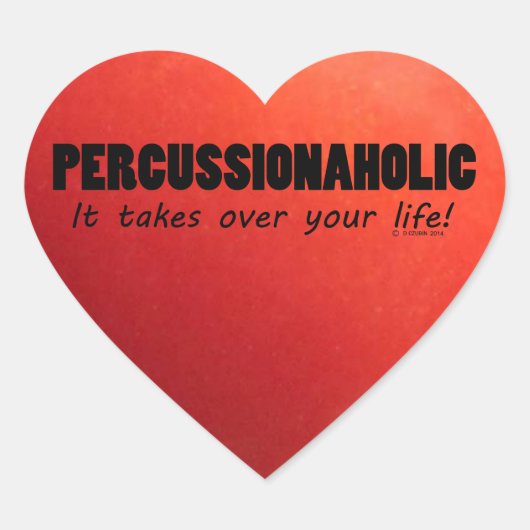 Percussionaholic Life Heart Sticker (Vorderseite)