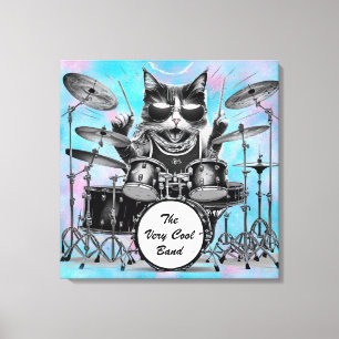 *~ Percussionist Cool Cat DRUMMER AP91 Anpassen Leinwanddruck