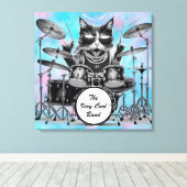 *~ Percussionist Cool Cat DRUMMER AP91 Anpassen Leinwanddruck (Insitu (Holzboden))