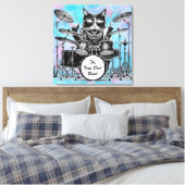 *~ Percussionist Cool Cat DRUMMER AP91 Anpassen Leinwanddruck (Insitu (Schlafzimmer))
