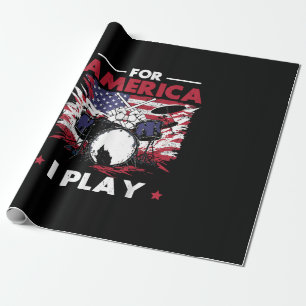 Percussionist Drum Drummer American Flag Patriotic Geschenkpapier