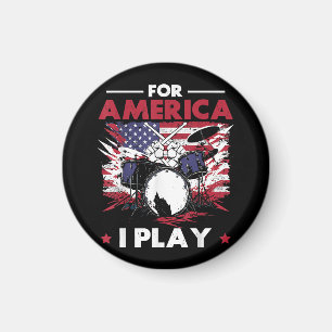 Percussionist Drum Drummer American Flag Patriotic Magnet