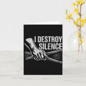 Percussionist Drummer I Destroy Silence Drumming L Karte (Gelbe Blume)