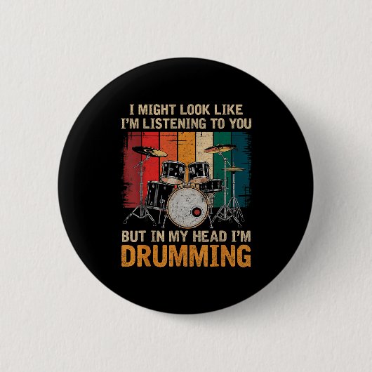 Percussionist Drumming For Drum Set Lover Drummers Button (Vorderseite)